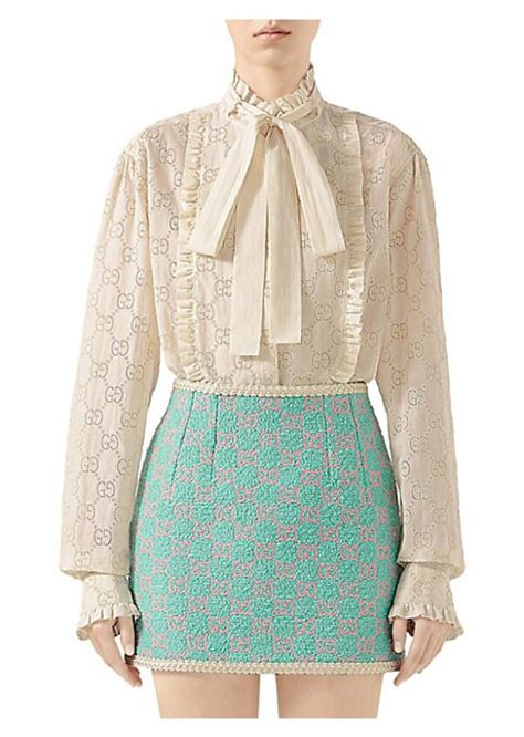 gucci white lace blouse|Gucci official website.